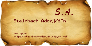 Steinbach Adorján névjegykártya